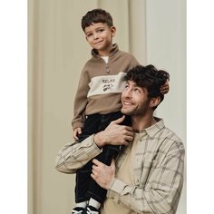 Свитшот Gloria Jeans, размер 6-8л/122-128, коричневый/бежевый