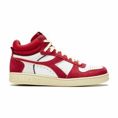 Кеды Diadora Magic Basket Demi Cut Suede, размер T10, белый-красный
