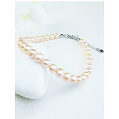 Браслет JEWELRY A VENTO, жемчуг пресноводный культивированный, 1 шт., размер 22 см, размер XL, розовый