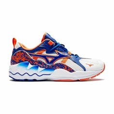 Кроссовки Mizuno, размер 9.5, белый/синий/оранжевый