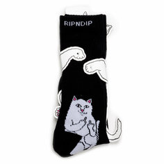 Носки RIPNDIP Носки с котом Лордом Нермалом Lord Nermal - Black, размер Универсальный, серый, черный, белый, синий