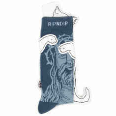 Носки RIPNDIP Носки с котом Лордом Нермалом Lord Savior - Navy, размер Универсальный, голубой, синий