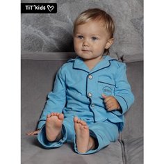Пижама TITkids, размер 92, голубой