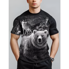 Футболка MONTES, размер 46, черный