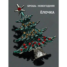 Брошь, стразы, эмаль, зеленый Petro Jewelry