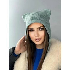 Шапка для женщин, размер универсальный, серый Без бренда