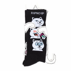 Носки RIPNDIP Носки с котом Shroom Diet - Black, размер Универсальный, голубой, черный, белый