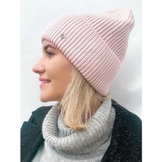 Шапка бини для женщин, размер 54-56, светло-розовый А.Capello