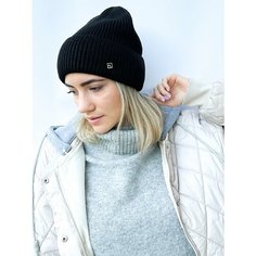 Шапка бини для женщин, размер 54-56, черный А.Capello