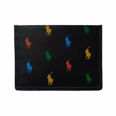 Картхолдер Polo Ralph Lauren, фактура матовая, гладкая, черный
