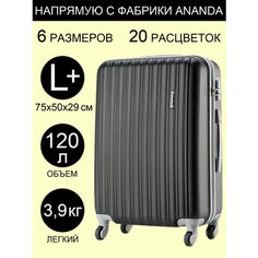 Чемодан ANANDA, 120 л, размер L+, черный