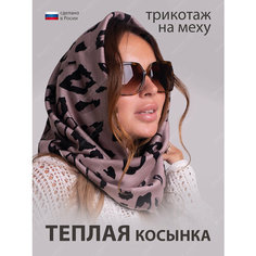 Платок Bright light acc для женщин,135х65 см, черный, бежевый