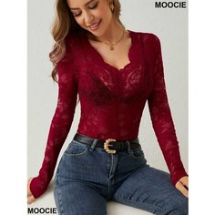 Лонгслив MOOCIE, размер INT XL, , бордовый