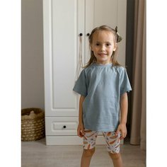 Футболка , размер 128, baby blue Без бренда