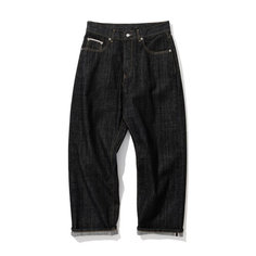 Джинсы широкие Uniform Bridge Selvedge Creop Denim, размер XL, черный