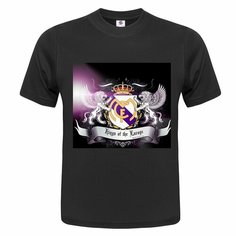 Футболка Детская ONEQ 158 (13-14) размер с принтом Реал Мадрид, черная, размер 13-14, черный