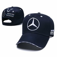 Бейсболка Mercedes-Benz Бейсболка Мерседес Кепка Mersedes для мужчин и женщин, размер 55-60, темно-синий/голубой