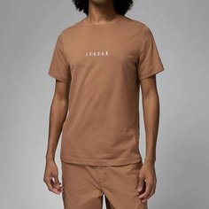 Футболка NIKE Embroidered Crew, размер 50-52, коричневый