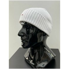 Шапка бини для мужчин, размер универсальный, белый Нет бренда
