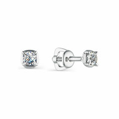 Серьги Яхонт, белое золото, 585 проба, бриллиант, , бесцветный