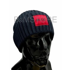 Шапка бини для мужчин и женщин, размер 52-58, синяя Нет бренда