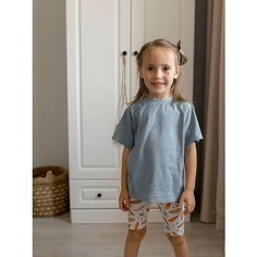 Футболка , размер 140, baby blue Без бренда