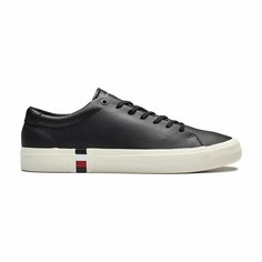 Кеды TOMMY HILFIGER CORPORATE LEATHER DE, размер T40, черный/бежевый