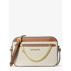 Сумка кросс-боди MICHAEL KORS, фактура зернистая, бежевый