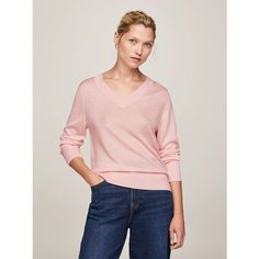 Пуловер TOMMY HILFIGER Metal Flag, размер S, , розовый