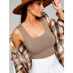 Кроп-топ VIANFASHION, размер M, темно-бежевый