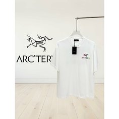 Майка Модная повседневная футболка с короткими рукавами Arcteryx с вышитым логотипом для мужчин и женщин, 1 шт., размер 48-50, белый Нет бренда