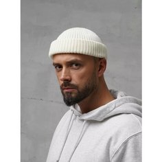 Шапка бини ALEKON для мужчин, размер 54-60, белый Алекон