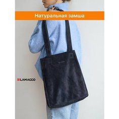 Сумка шоппер LAMACCO, фактура гладкая, индиго