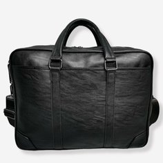 Портфель POUCHMAN, фактура гладкая, черный