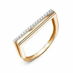 Кольцо дорожка Diamant online, красное золото, 585 проба, фианит, размер 17.5, прозрачный
