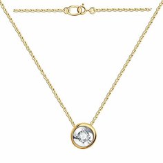 Колье Diamant online, красное золото, 585 проба, фианит, длина 45 см., прозрачный