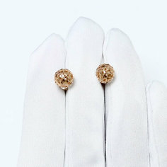 Серьги пусеты Diamant online, красное золото, 585 проба, длина 1.7 см