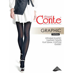 Колготки Conte elegant GRAPHIC, 50 den, размер 5XL, nero/черный