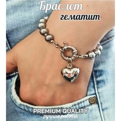 Браслет MESCHERYAKOVA bags & jewerly, гематит, 1 шт., размер 18 см, металлик