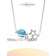 Колье Caroline Jewelry, лунный камень, длина 46 см, серебряный