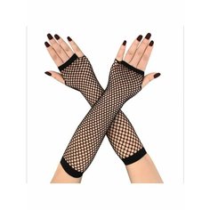 Митенки для женщин, размер Универсальный (27см), черный Gloves Mittens