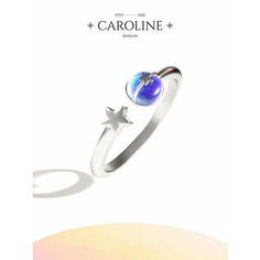 Кольцо-кулон Caroline Jewelry, лунный камень, кристалл, безразмерное, серебряный, синий