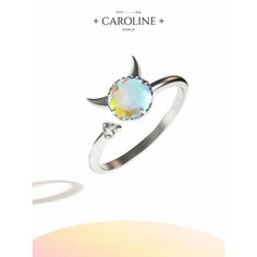 Кольцо-кулон Caroline Jewelry, лунный камень, кристалл, безразмерное, серебряный