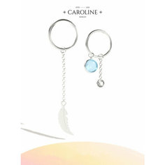 Серьги конго Caroline Jewelry, кристалл, серебряный