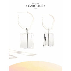 Серьги конго Caroline Jewelry, кристалл, серебряный