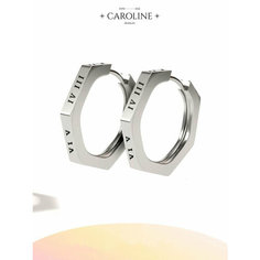 Серьги конго Caroline Jewelry, кристалл, серебряный