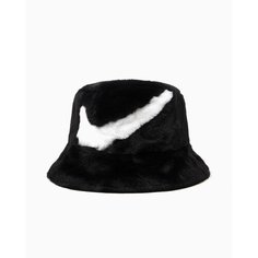 Панама NIKE Apex Faux-Fur Swoosh Bucket для мужчин и женщин, размер M, черный/белый