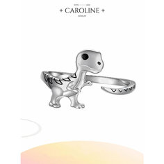 Кольцо Caroline Jewelry, безразмерное, серебряный, черный