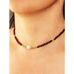 Колье JEWELRY A VENTO, жемчуг культивированный, гранат, гематит, длина 45 см, гранатовый