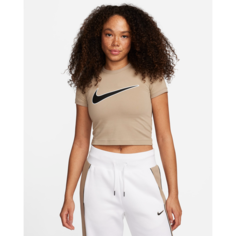 Футболка NIKE Sportswear Womens Cropped T-shirt, размер L, хаки